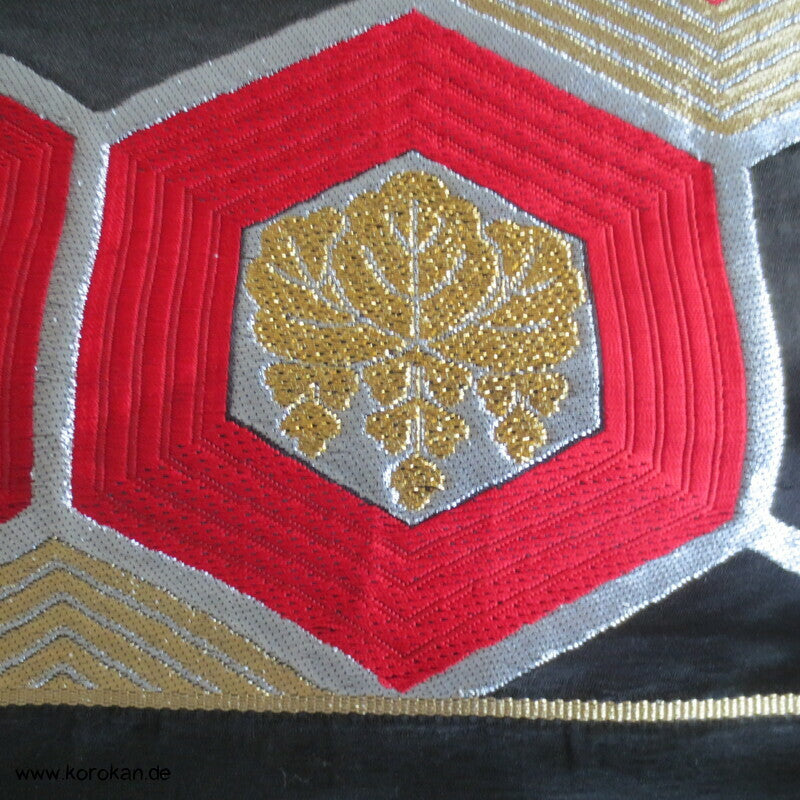 Kikko schwarz rot gold Fukuro Obi