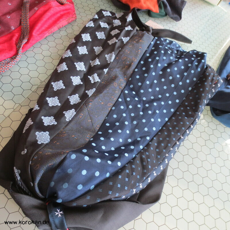 Upcycling Krawatten Rucksack - Synthetik Durchzugring