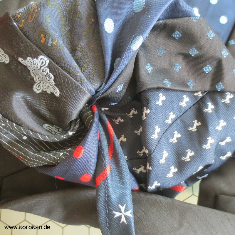 Upcycling Krawatten Rucksack - Synthetik Durchzugring