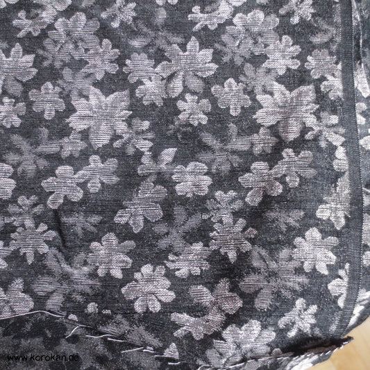 japanischer dickerer Baumwolljacquard Stoff graue Blätter