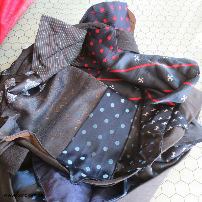 Upcycling Krawatten Rucksack - Synthetik Durchzugring