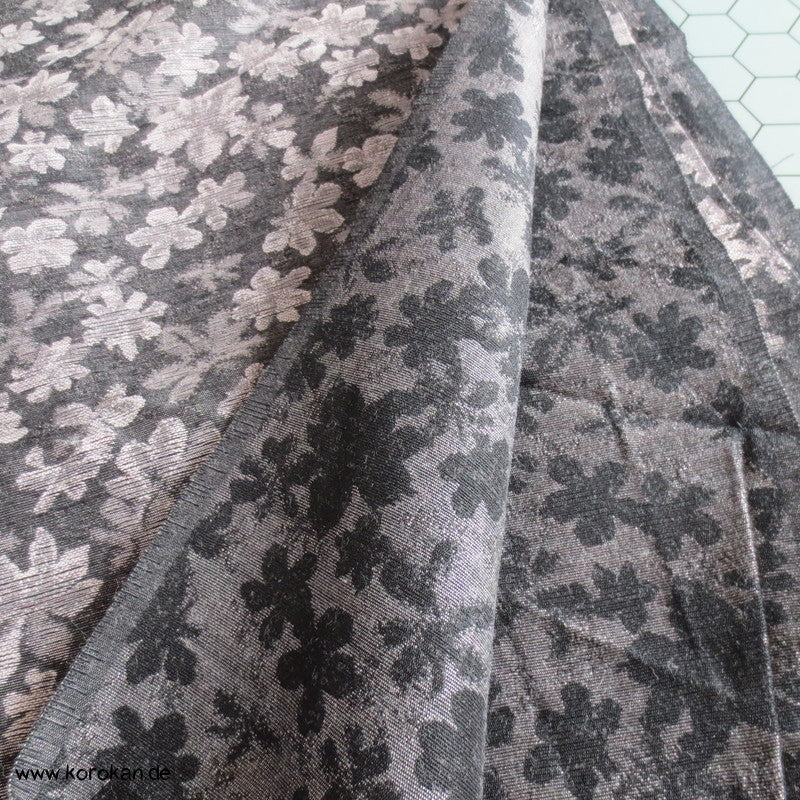Blätter Grauschattierungen dickerer Baumwolljacquard