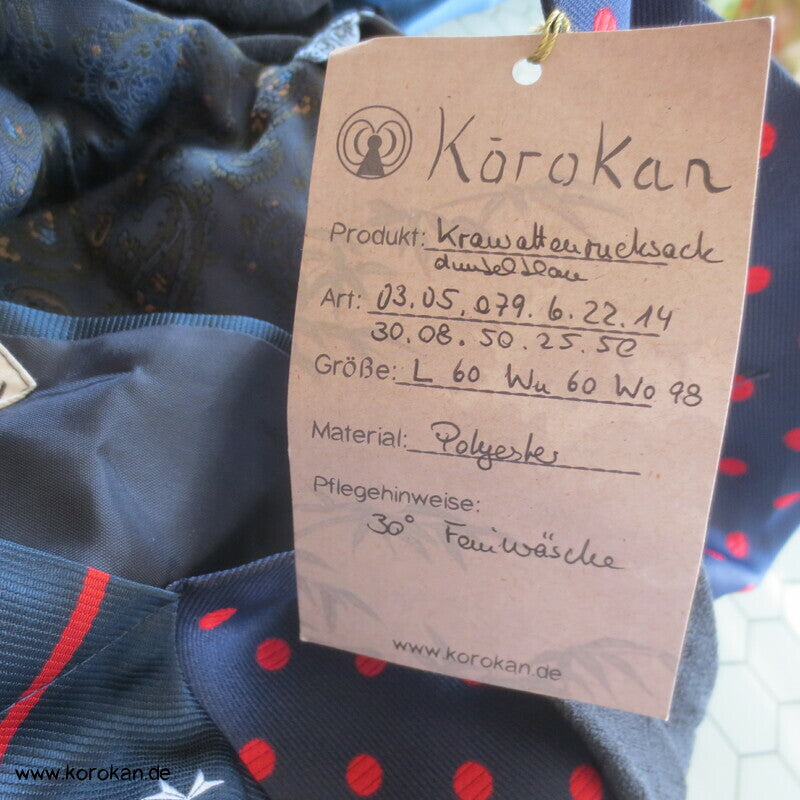 Upcycling Krawatten Rucksack - Synthetik Durchzugring