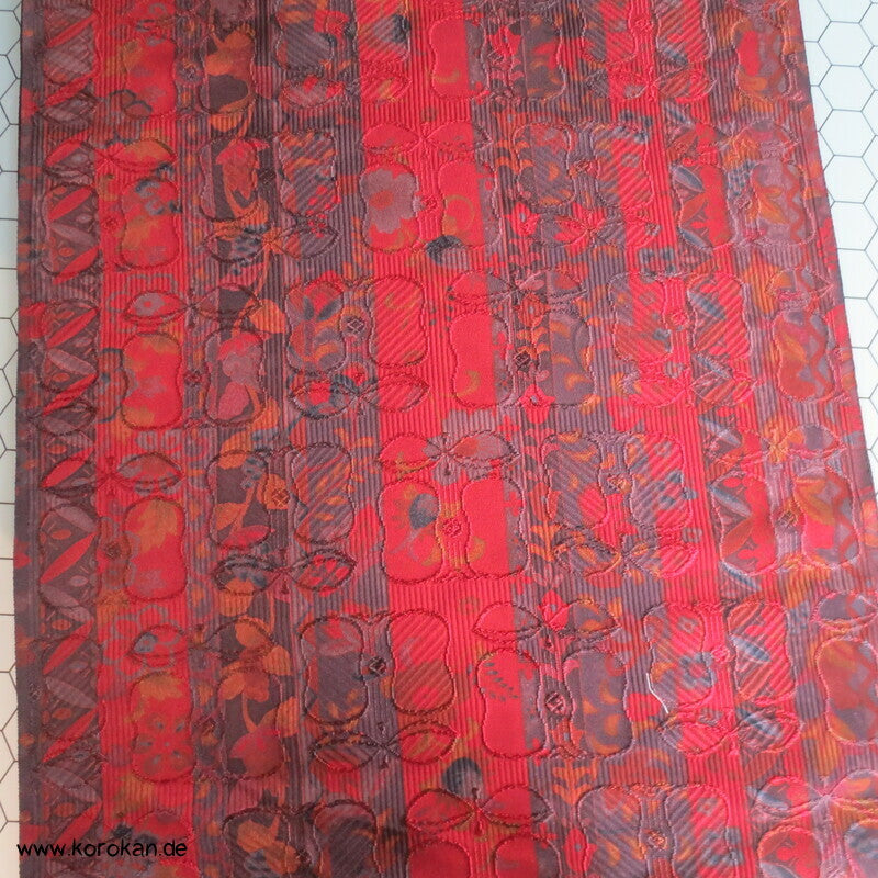 Blütenstreifen Kimono Seiden Rinzu Damast