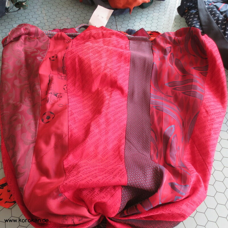 Upcycling Krawatten Rucksack - Synthetik Durchzugring