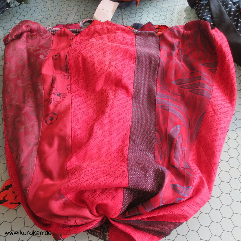 Upcycling Krawatten Rucksack - Synthetik Durchzugring