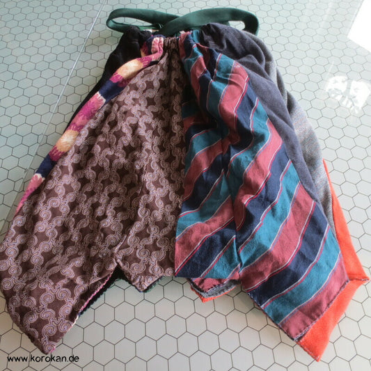 Upcycling Krawatten Durchzugband Beutel Tasche - Wolle Synthetik