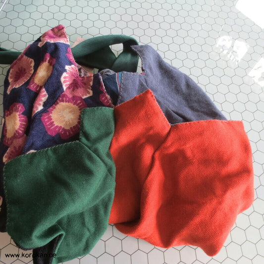 Upcycling Krawatten Durchzugband Beutel Tasche - Wolle Synthetik