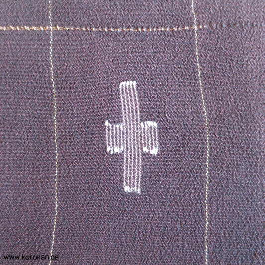 Kreuze gewebt in Organza Seide Araihari Haori und Monpe, antik