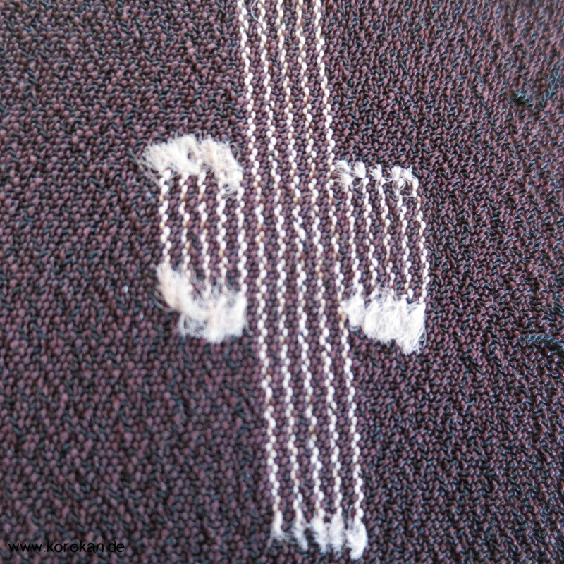 Kreuze gewebt in Organza Seide Araihari Haori und Monpe, antik