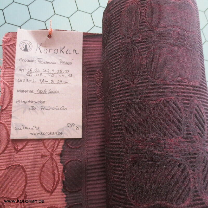 Blütenstreifen Kimono Seiden Rinzu Damast