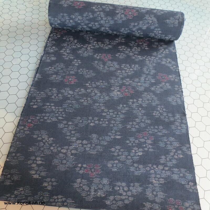 Blüten Kasuri Seide / Wolle Mischgewebe für Kimono