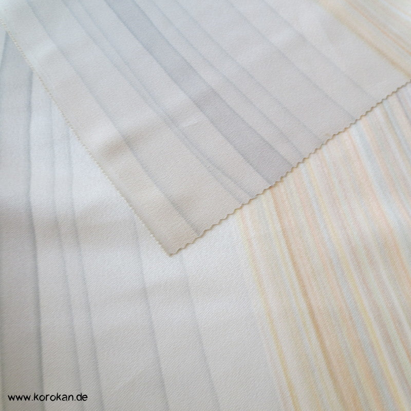 handgemalte Streifen Kimono Seidensatin