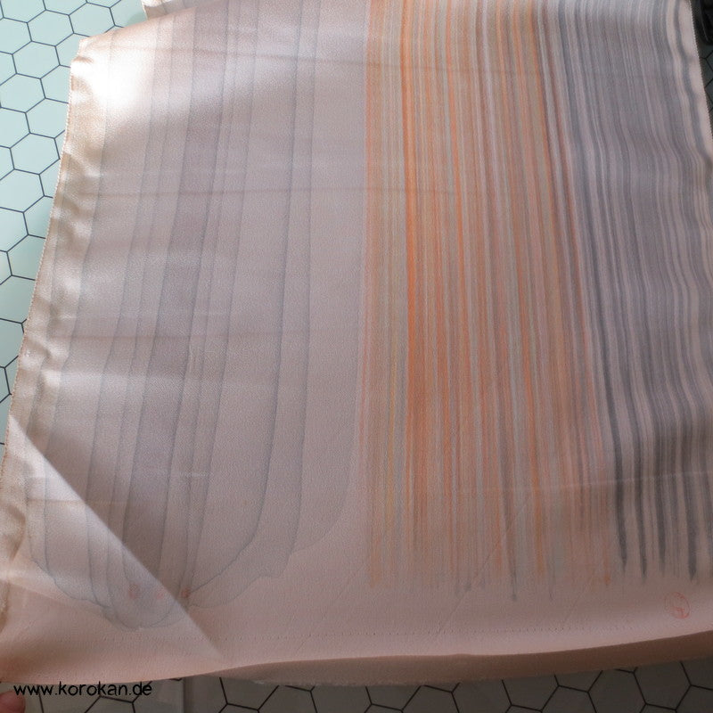 handgemalte Streifen Kimono Seidensatin