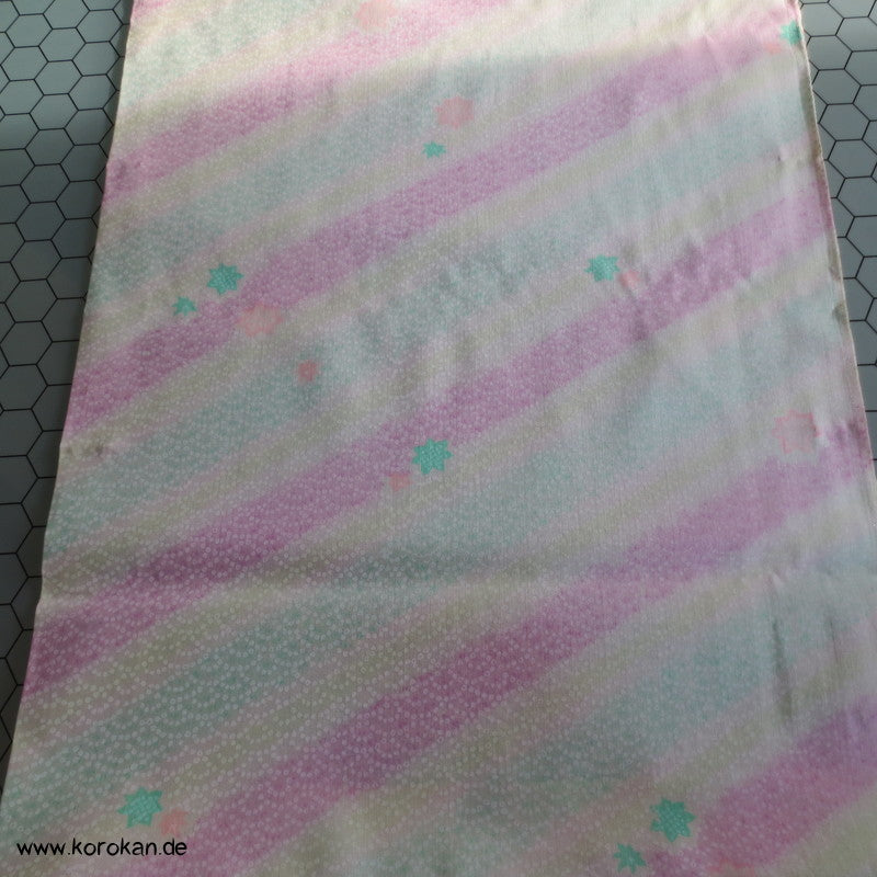 Ahornblättern Juban Kimono Wollmusselin diagonale Streifen
