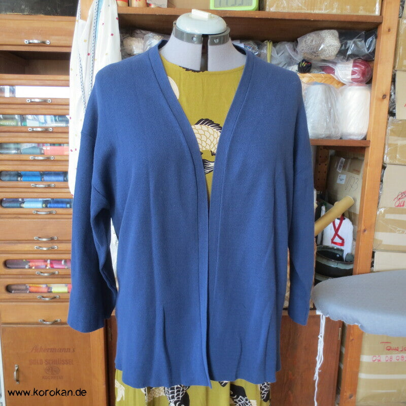 Baumwoll Strickjacke / Happi mit japanischem Tempelmotiv