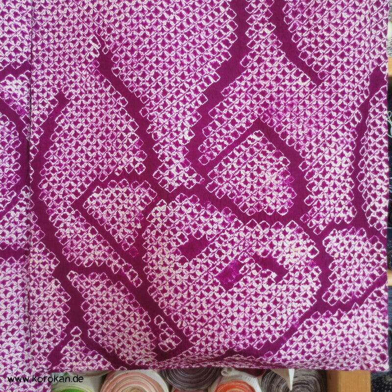 Full Shibori Tachbana Haori Kimono Jacke - pflaumenlila