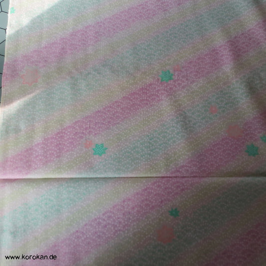 Ahornblättern Juban Kimono Wollmusselin diagonale Streifen