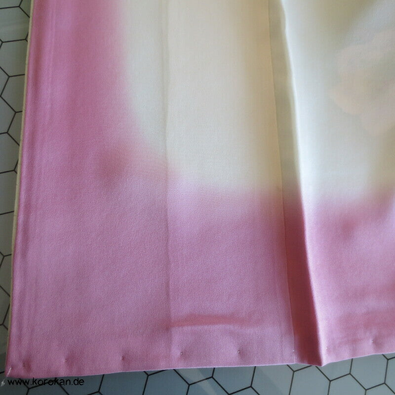 Narzissen Seidendamast Homongi Kimono, teilbestickt