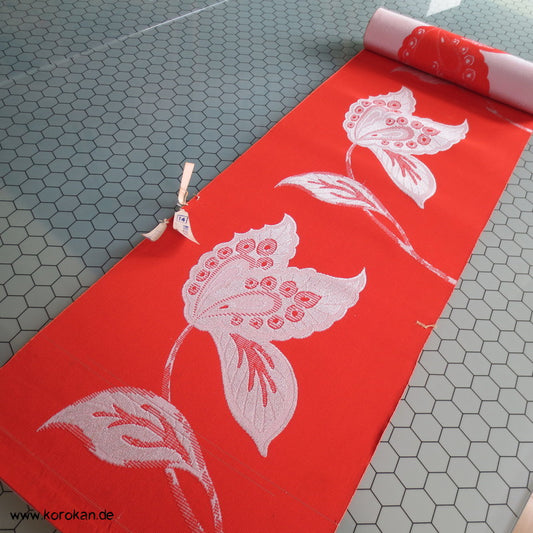 große Blüten Obi Seidenbrokat