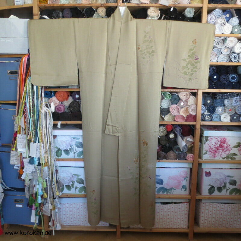khaki oliver Edel Seidenköper Homongi Kimono
