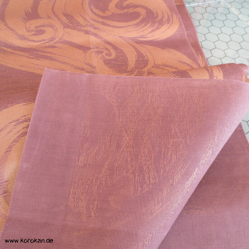 Fukuro Obi Sommer Wellen gold in mauve