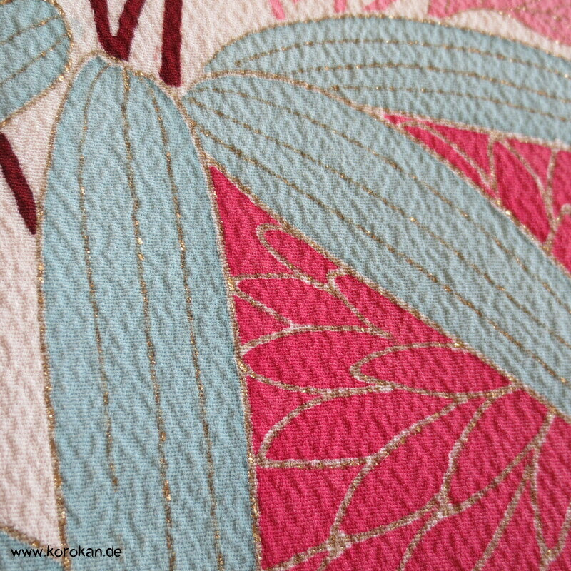 klares Bambusmotiv mit Kiku Seidencrepe Homongi Kimono