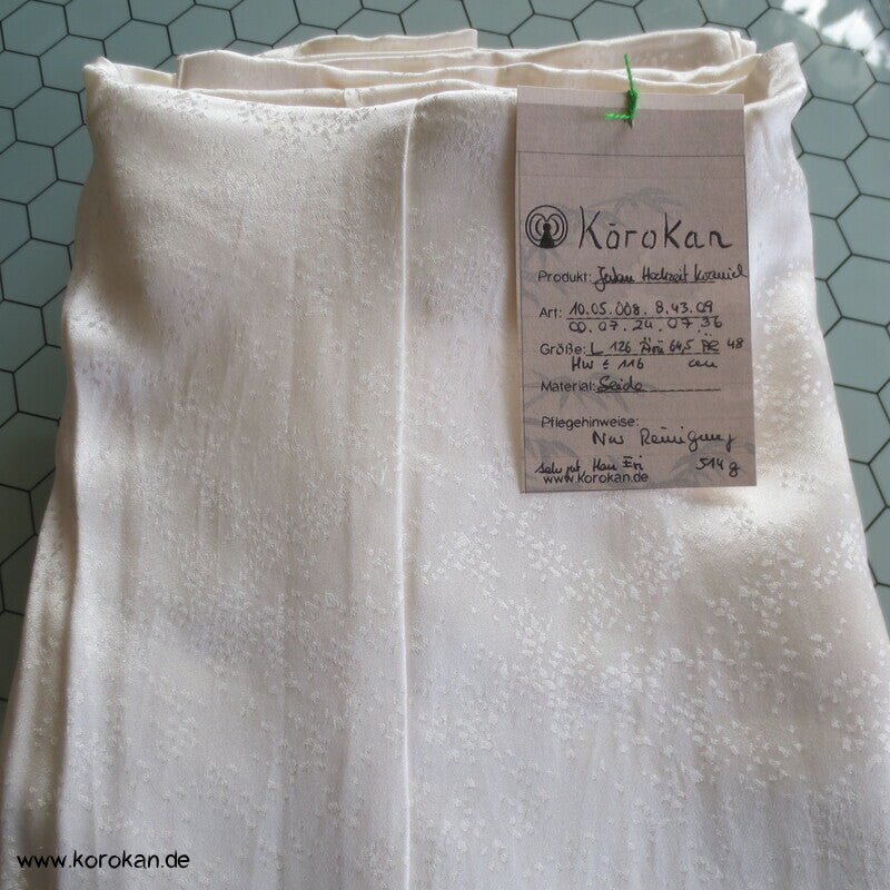 Shibori Elemente Seidendamast Kranich Juban Hochzeits Unterkimono