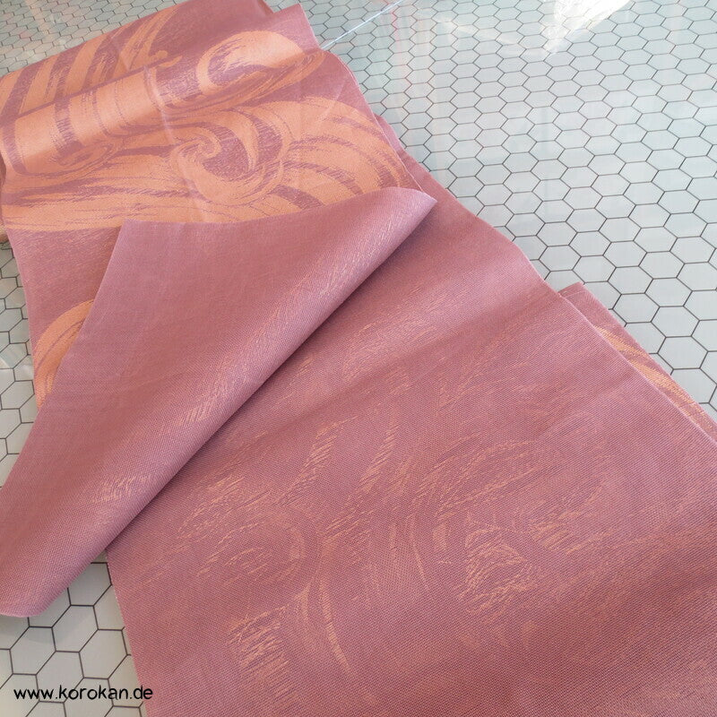 Fukuro Obi Sommer Wellen gold in mauve