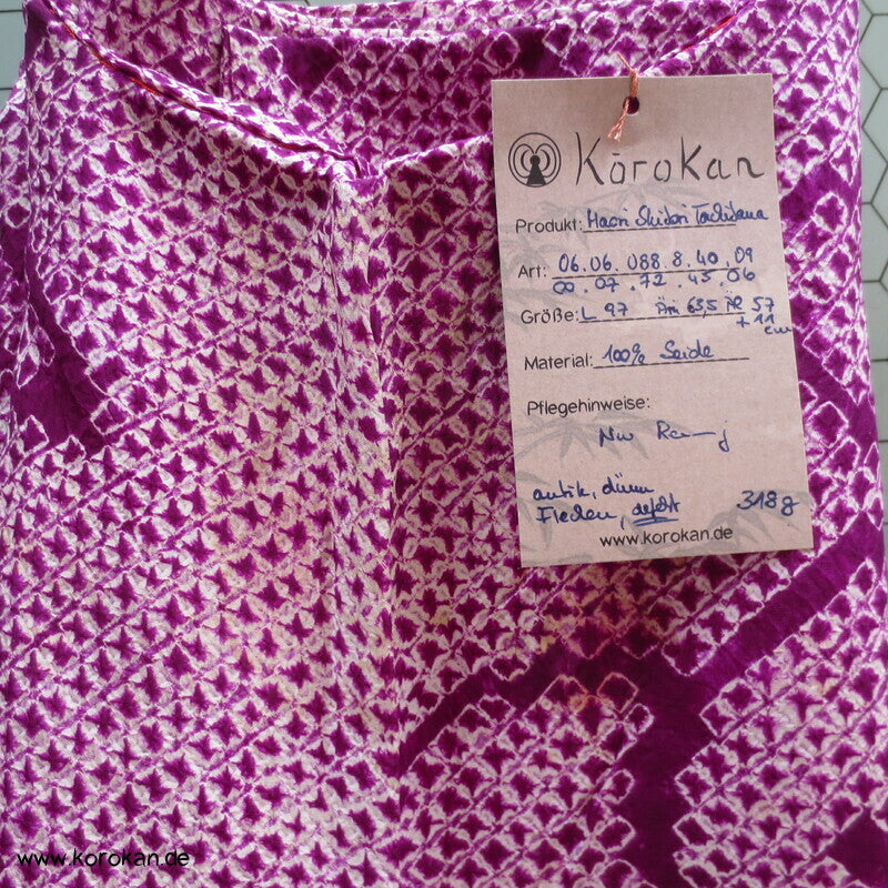 Full Shibori Tachbana Haori Kimono Jacke - pflaumenlila