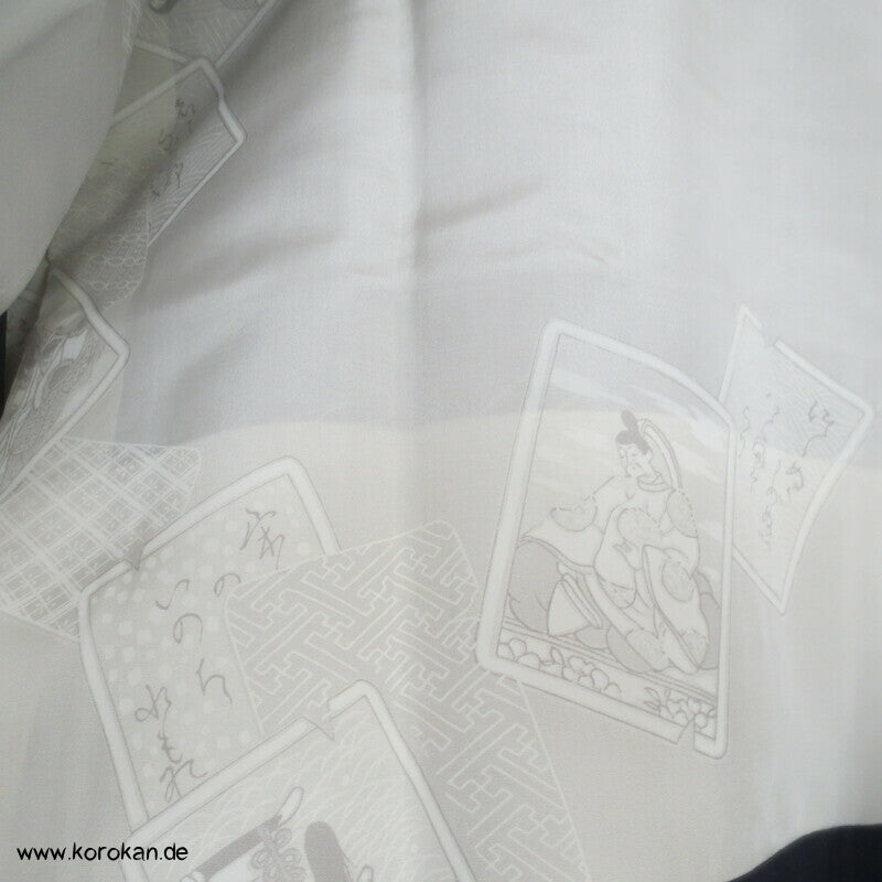 Seiden Michiyuki Kimono Regen Jacke, blau gestreift, dicht geschlagen