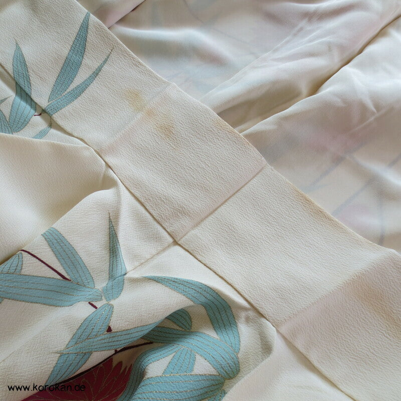 klares Bambusmotiv mit Kiku Seidencrepe Homongi Kimono