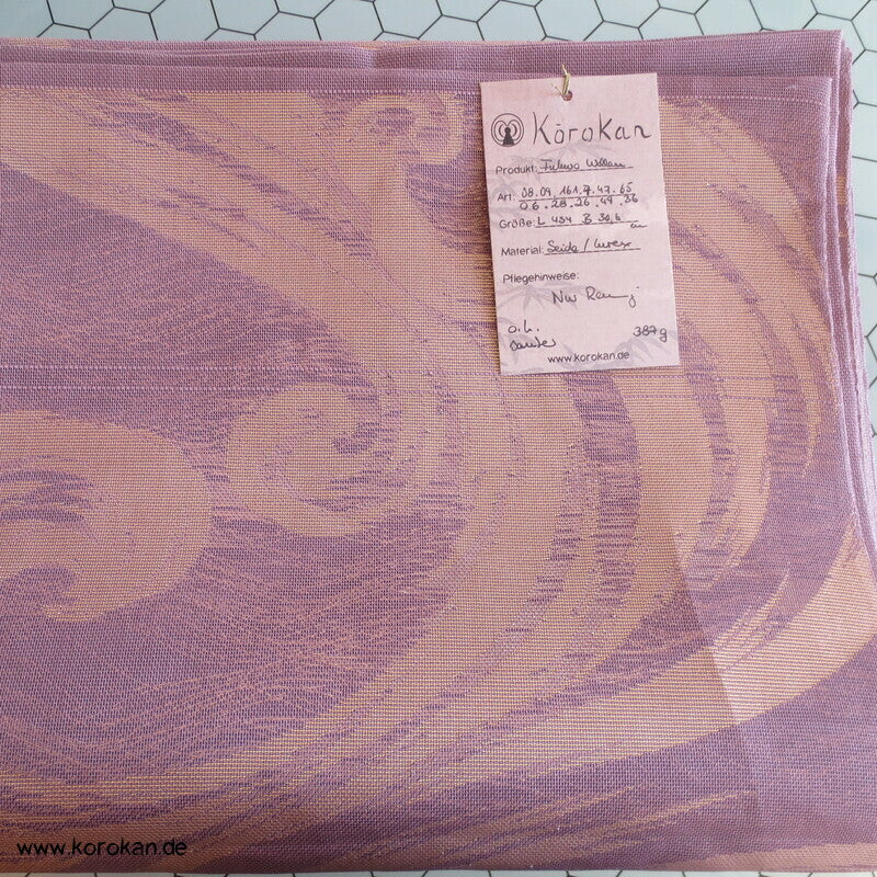 Fukuro Obi Sommer Wellen gold in mauve
