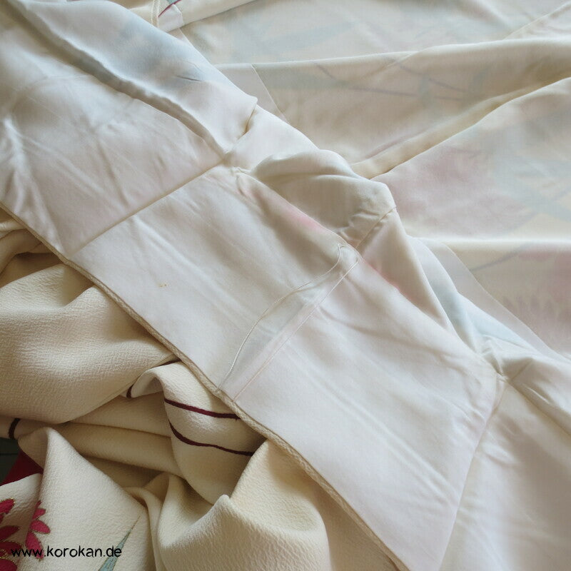 klares Bambusmotiv mit Kiku Seidencrepe Homongi Kimono