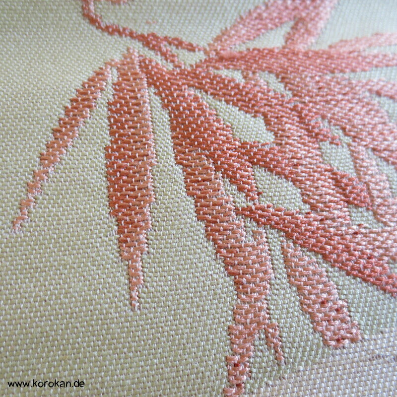 Tachibana, Kanji, Bambus, Kiefer Fukuro Obi Seidenjacquard Kimonogürtel