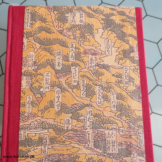 Klappdeckel Pappschachtel mit chinesischer Landkarte, handgemacht