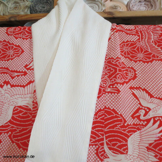 Kraniche Rayon Crepe Juban Unterkimono, mit Han Eri Kragen