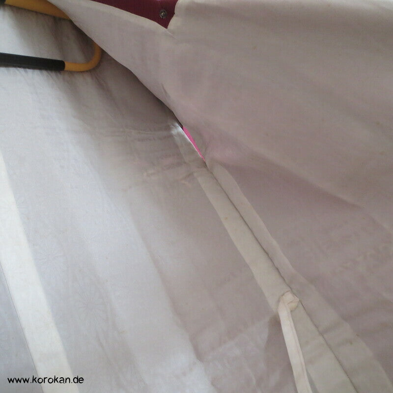 Matsuzakaya Michiyuki Kimono Jacke fein gewebte Streifen mit Shibori Blütenzweigen
