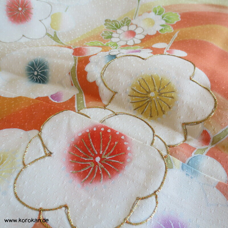 Blütenstrom Homongi Kimono, teil Goldbestickt