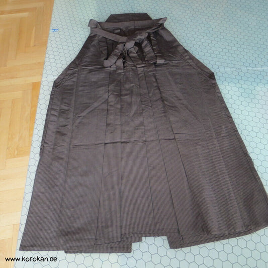 Hakama japanische Kimono Hose, braun schwarz gestreifte Seide