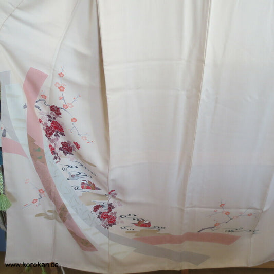 Päonien und Mandarinenten Homongi Kimono