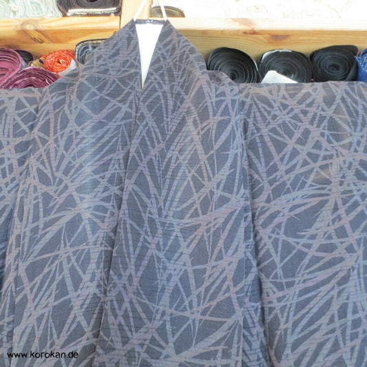 dunkle Gräser Hitoe halbtransparenter Kimono Rho Seide