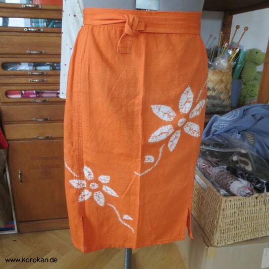 japanische Schürze, Shibori Muster auf Baumwolle