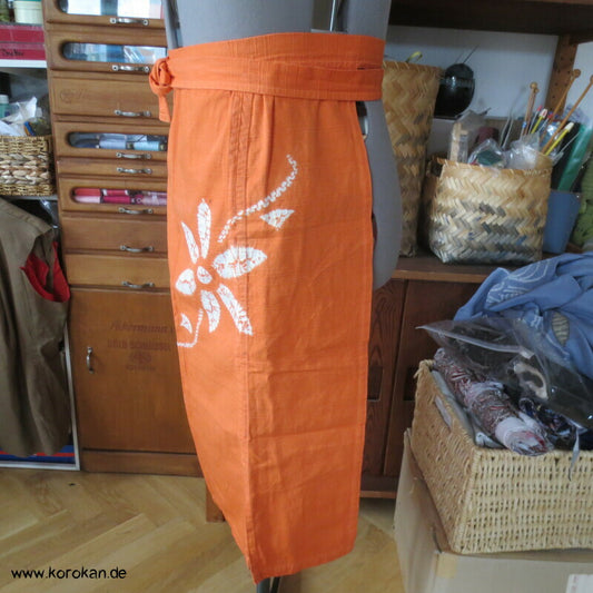 japanische Schürze, Shibori Muster auf Baumwolle