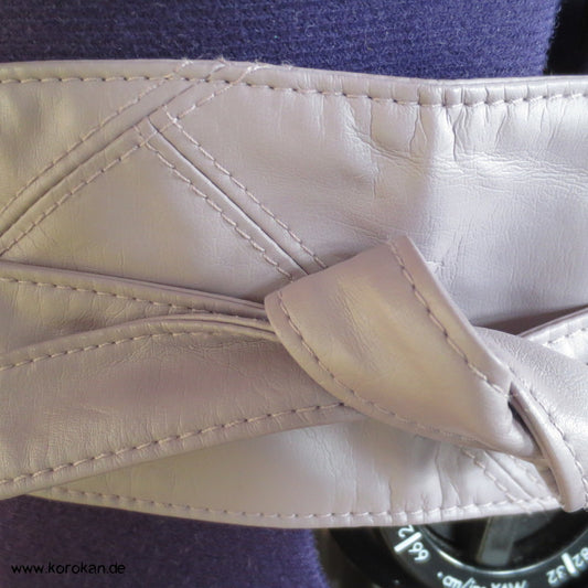 Vintage Obi - artiger Gürtel aus Lederimitat - flieder