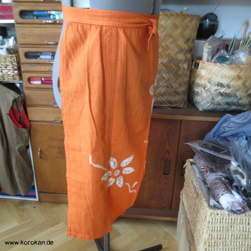 japanische Schürze, Shibori Muster auf Baumwolle