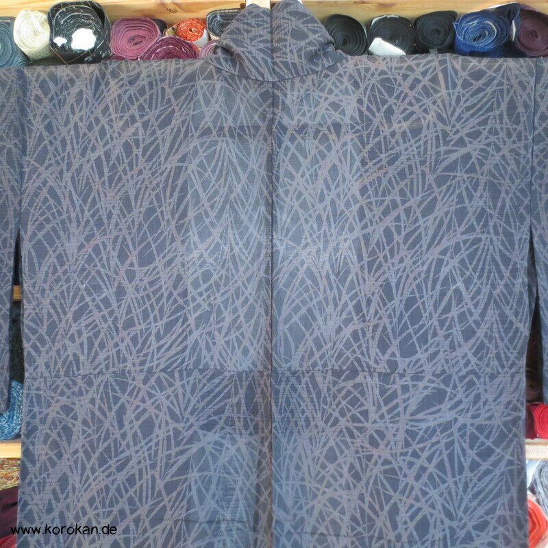 dunkle Gräser Hitoe halbtransparenter Kimono Rho Seide