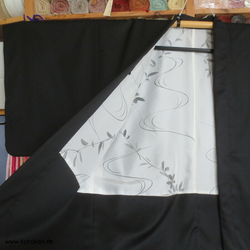 Haori Kimono Jacke 120'er Cool Wool Anzugstoff , handgemaltes Futter, Anfertigung