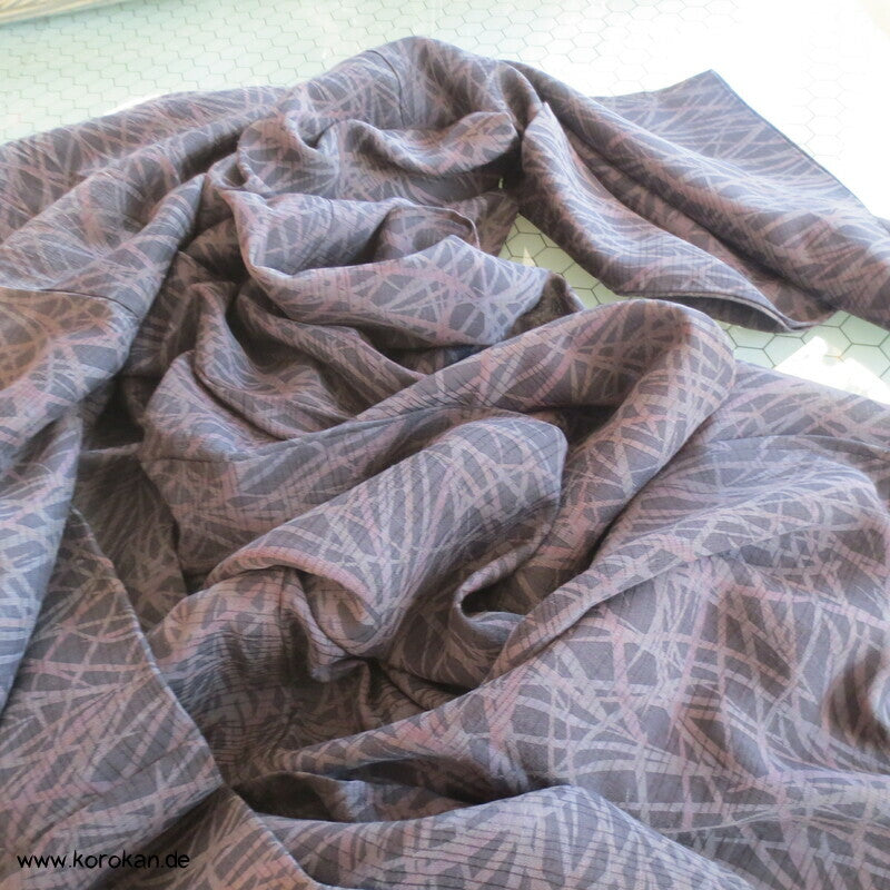 dunkle Gräser Hitoe halbtransparenter Kimono Rho Seide