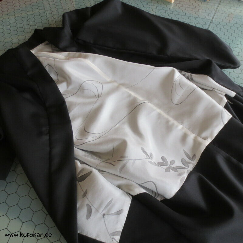 Haori Kimono Jacke 120'er Cool Wool Anzugstoff , handgemaltes Futter, Anfertigung